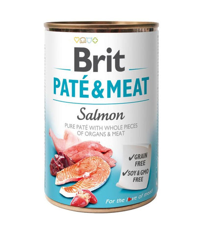 BRIT Pat & Meat, s komadićima lososa u pašteti, bez žitarica
