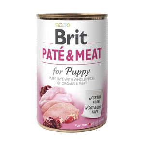 BRIT Pat & Meat PUPPY, s komadićima piletine u pašteti, bez žitarica
