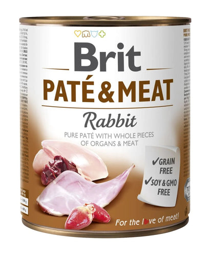 BRIT Pat & Meat, s komadićima zečetine u pašteti, bez žitarica