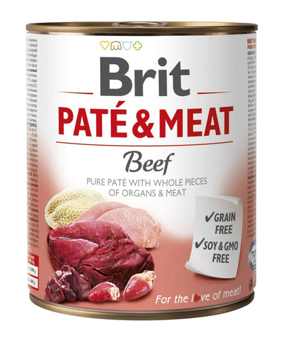 BRIT Pat & Meat, s komadićima govedine u pašteti, bez žitarica