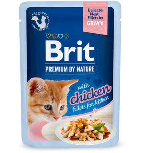 BRIT PREMIUM kesica, nežni fileti u sosu KITTEN, s piletinom, 85g