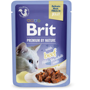 BRIT PREMIUM kesica, nežni fileti u želeu s govedinom, 85g