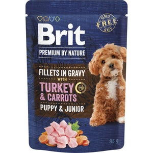 BRIT PREMIUM by Nature, fileti u sosu za PUPPY&JUNIOR, s ćuretinom, 85g