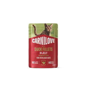 CARNILOVE mačke ster. kesica JELLY pačetina sa mačjom travom 85g