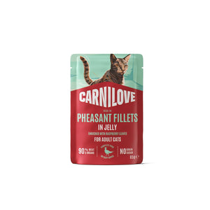 CARNILOVE mačke kesica JELLY fazan sa listom maline 85g