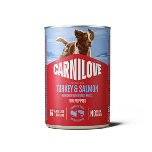 CARNILOVE psi konzerva pašteta losos i ćuretina za štenad 400g