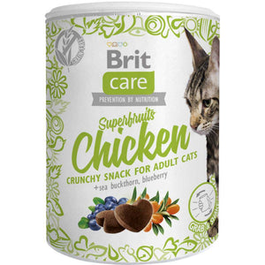 BRIT CARE Superfruits, hrskava poslastica za mačke s piletinom, 100g