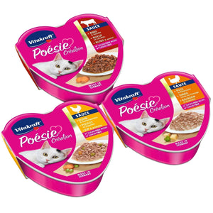VITAKRAFT Posie Cration, mesni meni u sočnom sosu, za mačke, 6x85g