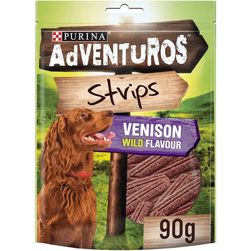 ADVENTUROS Poslastica za pse trakice Strips s mesom jelena 90g