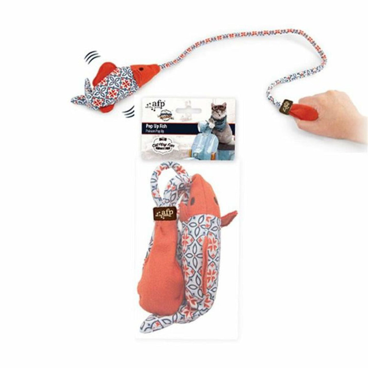 ALL4PAWS Igracka za macke Vintage Pop up Fish, interaktivna, 140cm