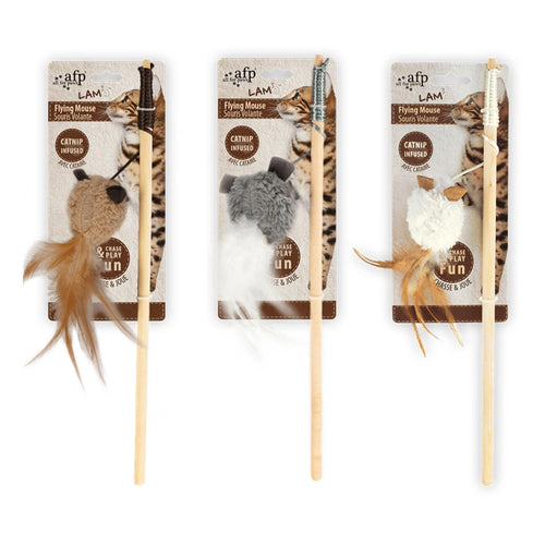 ALL4PAWS LambsWool Igracka za macku Mahalica sa misem, 64cm, raznih boja
