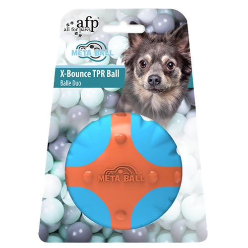 ALL4PAWS Meta Ball Igracka za pse Lopta X-bounce Plavo narandzasta, 6,3cm