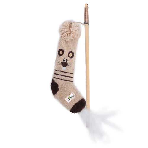 ALL4PAWS Socks Igracka za macke Mahalica Mis, Braon, 122cm