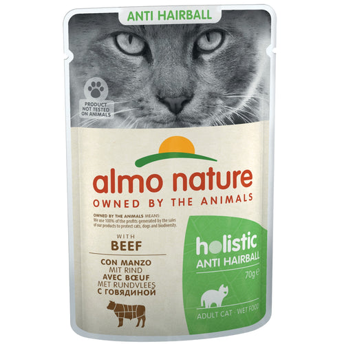 ALMO NATURE Holistic kesica za macke Anti-Hairball, Govedina, 70g