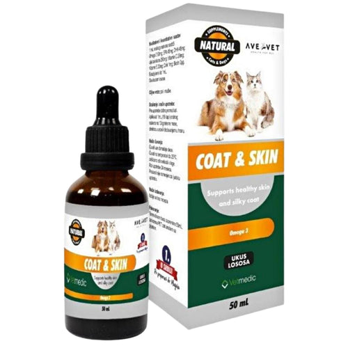 AVEVET Oralni rastvor za pse i macke Coat&Skin, s ukusom lososa