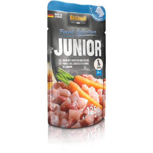 BELCANDO JUNIOR Finest Selection s piletinom, sargarepom i uljem lososa, 125g