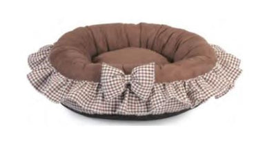 FABOTEX Krevet za pse i macke, okrugli, Braon/beli 50x15cm