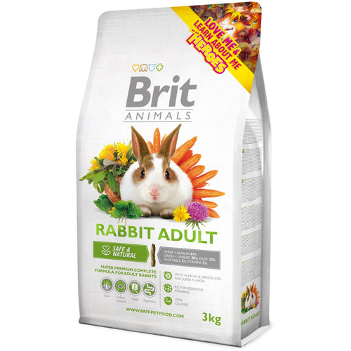 BRIT ANIMALS Rabbit Adult, peletirana hrana za odrasle kunice, 3kg