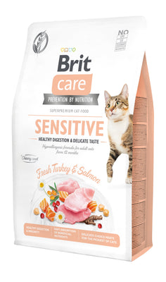 BRIT CARE Cat Sensitive Healthy Digestion&Delicate Taste, bez zitarica, 2 kg