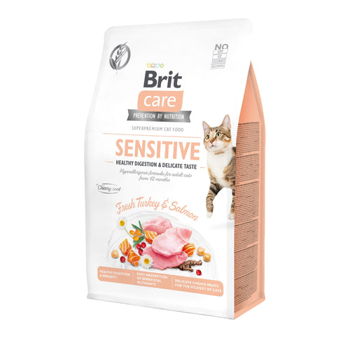 BRIT CARE Cat Sensitive Healthy Digestion&Delicate Taste, bez zitarica, 400g