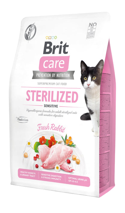 BRIT CARE Cat Sterilized Sensitive, bez zitarica, 2 kg