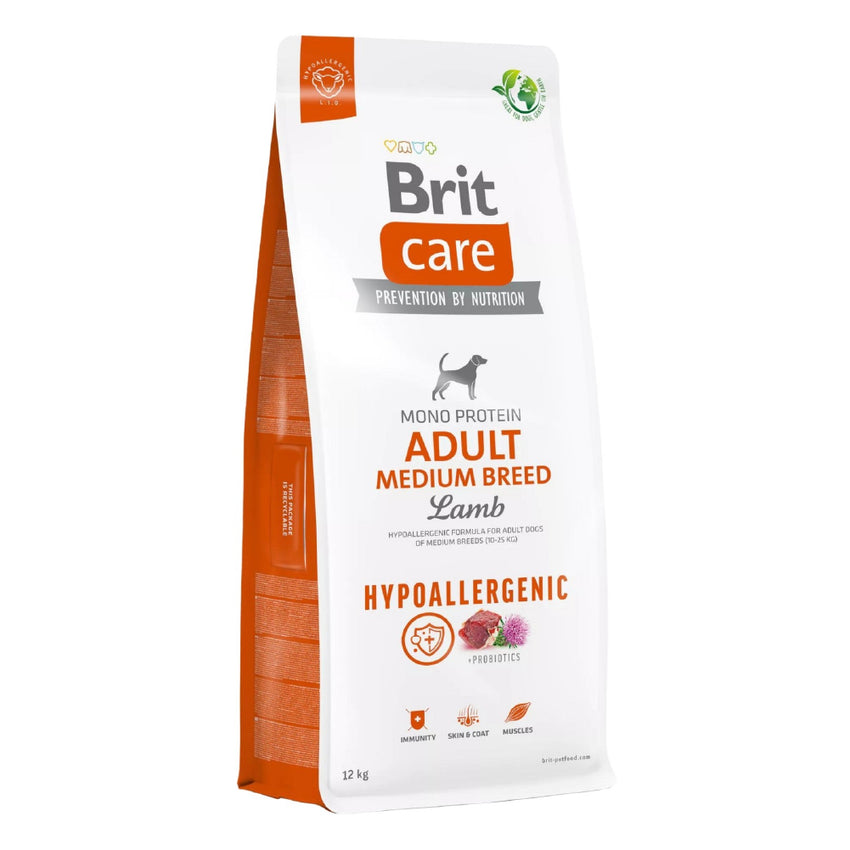 BRIT CARE Hypoallergenic, Adult Medium, s jagnjetinom i pirincem, 12kg