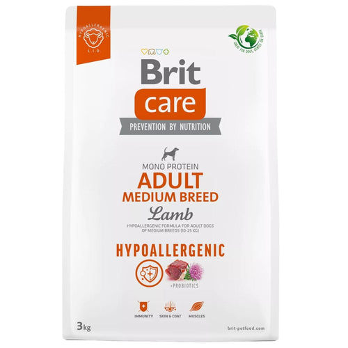 BRIT CARE Hypoallergenic, Adult Medium, s jagnjetinom i pirincem, 3kg