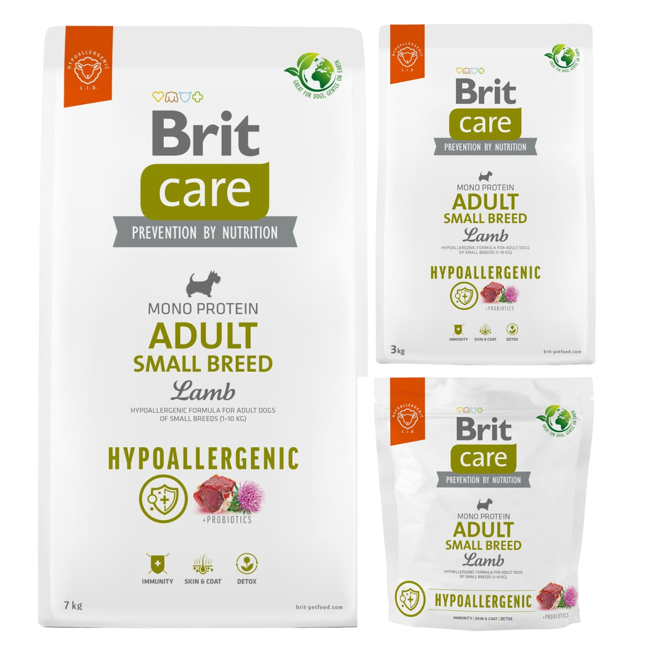 BRIT CARE Hypoallergenic, Adult Small, s jagnjetinom i pirincem