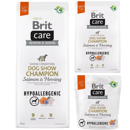 BRIT CARE Hypoallergenic, Dog Show Champion, sa lososom i haringom