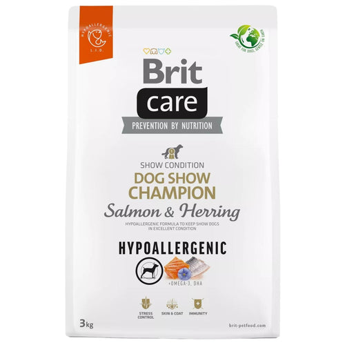 BRIT CARE Hypoallergenic, Dog Show Champion, sa lososom i haringom, 3kg