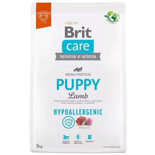 BRIT CARE Hypoallergenic, PUPPY All Breed, s jagnjetinom i pirincem, 3kg