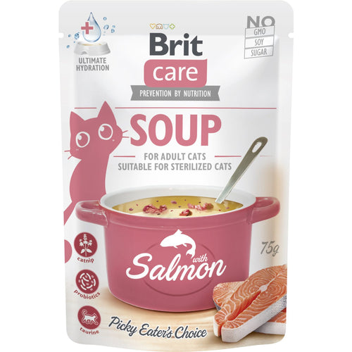 BRIT CARE Soup, ukusna supa za probirljive macke, s lososom, 75g