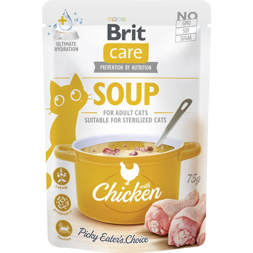 BRIT CARE Soup, ukusna supa za probirljive macke, s piletinom, 75g