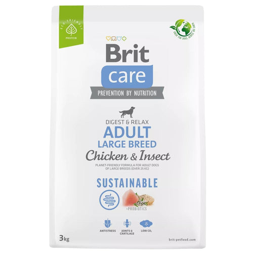 BRIT CARE Sustainable, Adult Large Breed, s piletinom i insektima, 3kg