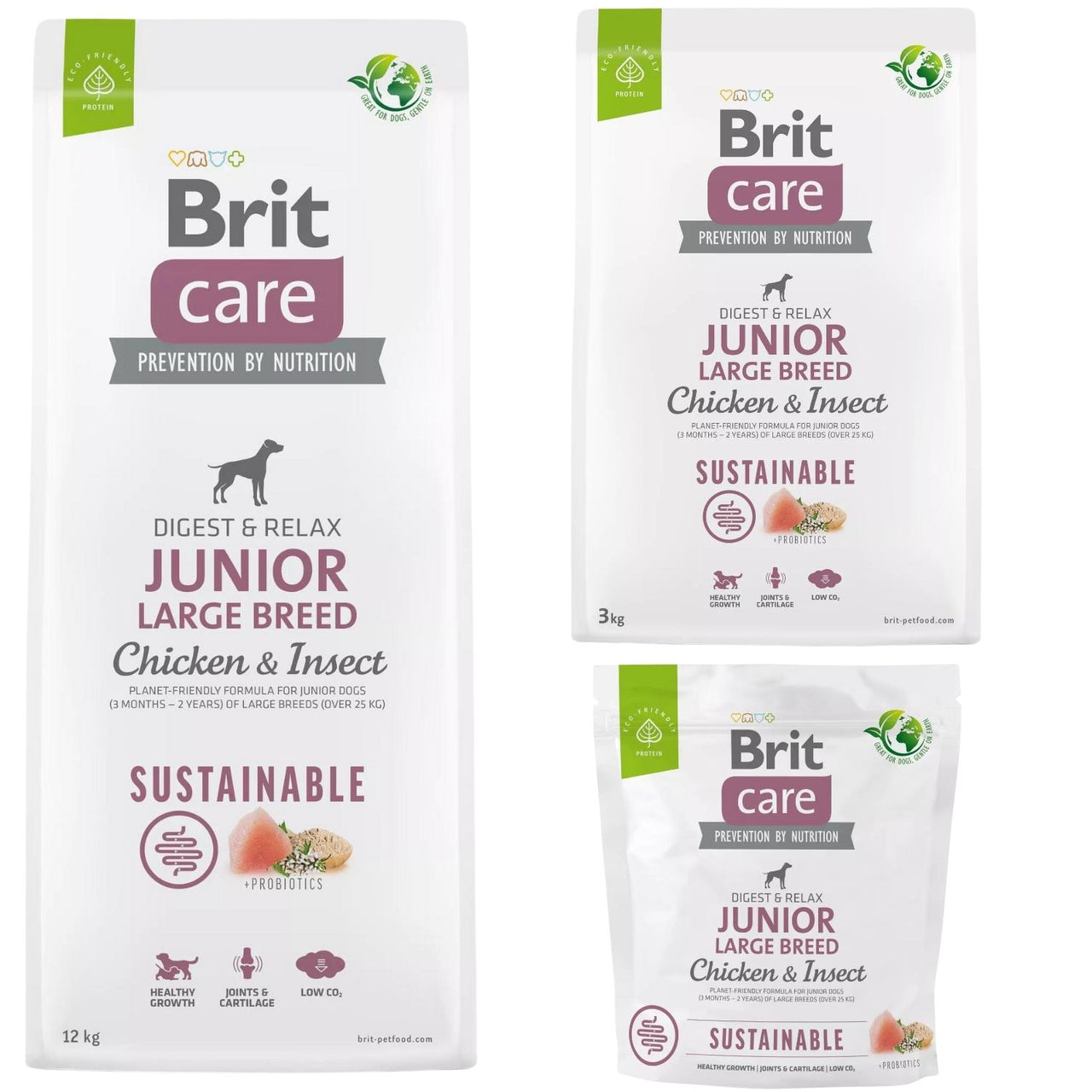 BRIT CARE Sustainable, JUNIOR Large Breed, s piletinom i insektima