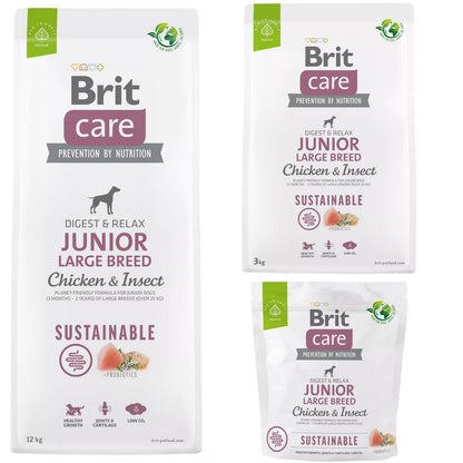 BRIT CARE Sustainable, JUNIOR Large Breed, s piletinom i insektima