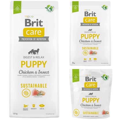 BRIT CARE Sustainable, PUPPY All Breed, s piletinom i insektima