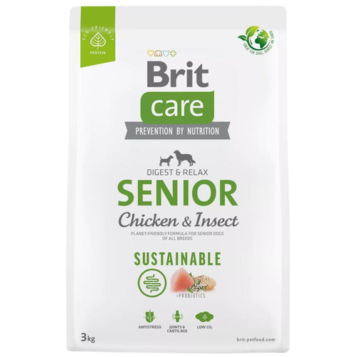 BRIT CARE Sustainable, Senior All Breed, s piletinom i insektima, 3kg