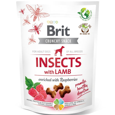 BRIT Crunchy Cracker, hrskavi kreker s insektima i jagnjetinom, 200g