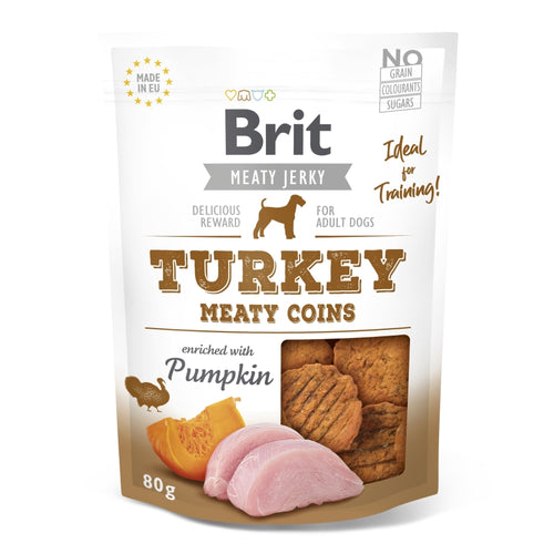 BRIT Jerky Meaty Coins, mesni kolutici s curetinom i piletinom