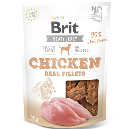 BRIT Jerky Real Fillets, suseno meso s piletinom