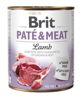 BRIT Pate & Meat, s komadicima jagnjetine u pasteti, bez zitarica, 800g