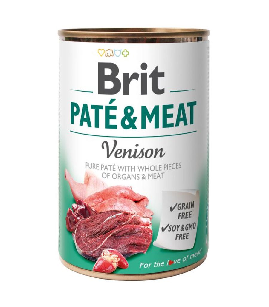 BRIT Pate & Meat, s komadicima srnetine u pasteti, bez zitarica