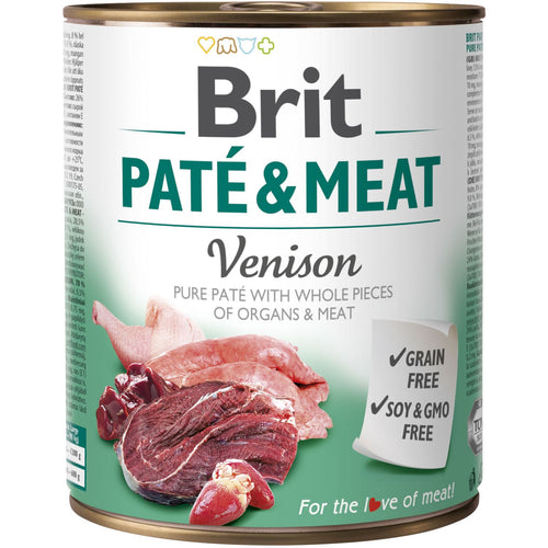BRIT Pate & Meat, s komadicima srnetine u pasteti, bez zitarica, 800g