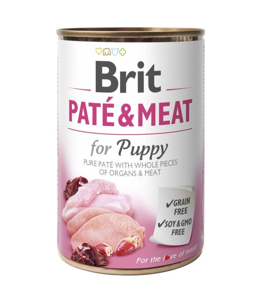 BRIT Pate & Meat PUPPY, s komadicima piletine u pasteti, bez zitarica