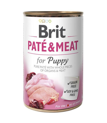 BRIT Pate & Meat PUPPY, s komadicima piletine u pasteti, bez zitarica