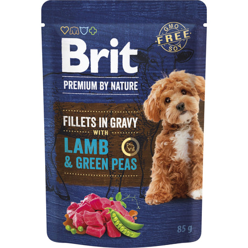 BRIT PREMIUM by Nature, fileti u sosu za pse, s jagnjetinom i graskom, 85g