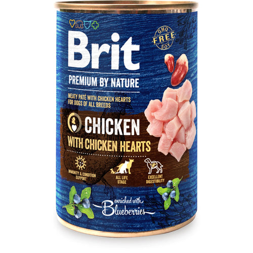 BRIT PREMIUM by Nature, mesna pasteta za pse s piletinom i srcima, 800g