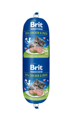 BRIT PREMIUM by Nature kobasica za macke, 95% mesa piletine i pacetine, 180g