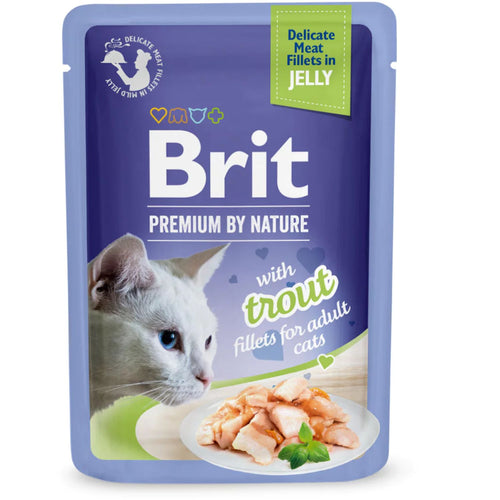 BRIT PREMIUM kesica, nezni fileti u zeleu s pastrmkom, 85g